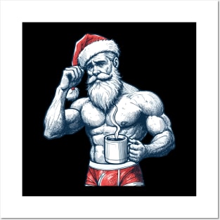 Santa Claus with coffee Posters and Art